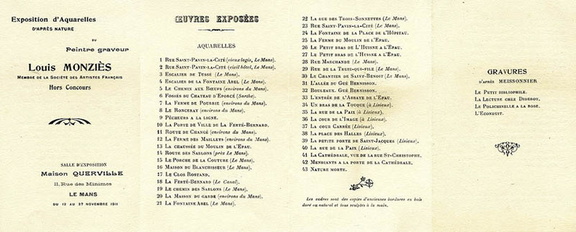 Exposition du 13 au 27/11 1911 au Mans