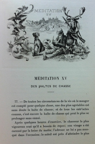 Méditation XV : Des haltes de chasse, avec texte
