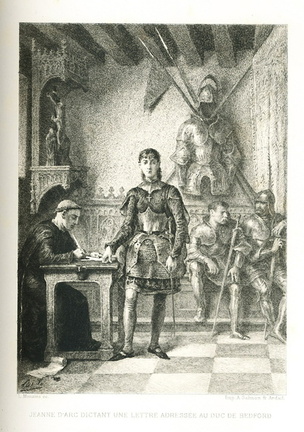 Jeanne d'Arc dictant une lettre adressée au duc de Bedford