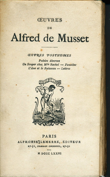 Musset - Oeuvres posthumes